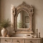 Statement Handcrafted Jharokha Mirror – Intricately Carved Heritage Frame | Luxury Wall Feature