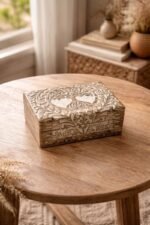 Hand-Carved Mango Wood Decorative Box – Tree of Life Storage Box with Lid - Image 2
