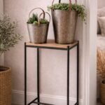 Antique Embossed Metal Planter Set with Handles – Rustic Garden Buckets for Indoor & Outdoor Décor