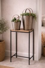 Antique Embossed Metal Planter Set with Handles – Rustic Garden Buckets for Indoor & Outdoor Décor