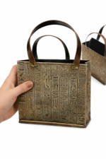 Antique Metal Planter Basket with Handles – Egyptian Engraved Rustic Storage & Garden Décor - Image 4