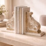 Hand-Carved Wooden Bookends – Classic Decorative Book Holder
