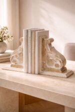 Hand-Carved Wooden Bookends – Classic Decorative Book Holder