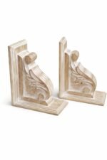 Hand-Carved Wooden Bookends – Classic Decorative Book Holder - Image 3