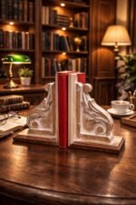 Hand-Carved Wooden Bookends – Classic Decorative Book Holder - Image 2