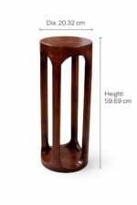 Wooden Pedestal Side Table – Slim Accent Stand for Living Room & Sofa - Image 6