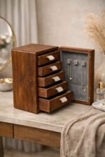 Sheesham Wood Jewellery Box with Drawers – Handcrafted Storage Organizer