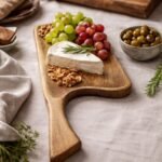 Mango Wood Serving Platter with Handle – Long Wooden Cheese & Serving Board