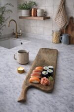 Mango Wood Serving Platter with Handle – Long Wooden Cheese & Serving Board - Image 4