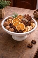 Wooden Bowl with Stand – Handcrafted Mango Wood Decorative Platter - Image 3