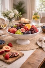 Wooden Bowl with Stand – Handcrafted Mango Wood Decorative Platter - Image 5