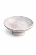 Wooden Bowl with Stand – Handcrafted Mango Wood Decorative Platter - Image 2