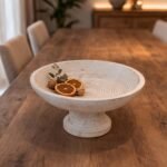 Wooden Bowl with Stand – Handcrafted Mango Wood Decorative Platter
