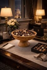 Mango Wood Serving Bowl with Stand – Natural Finish Decorative Centrepiece - Image 3