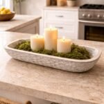 Rectangular Wooden Decorative Tray – Hand-Carved Mango Wood Centrepiece (Distressed White)