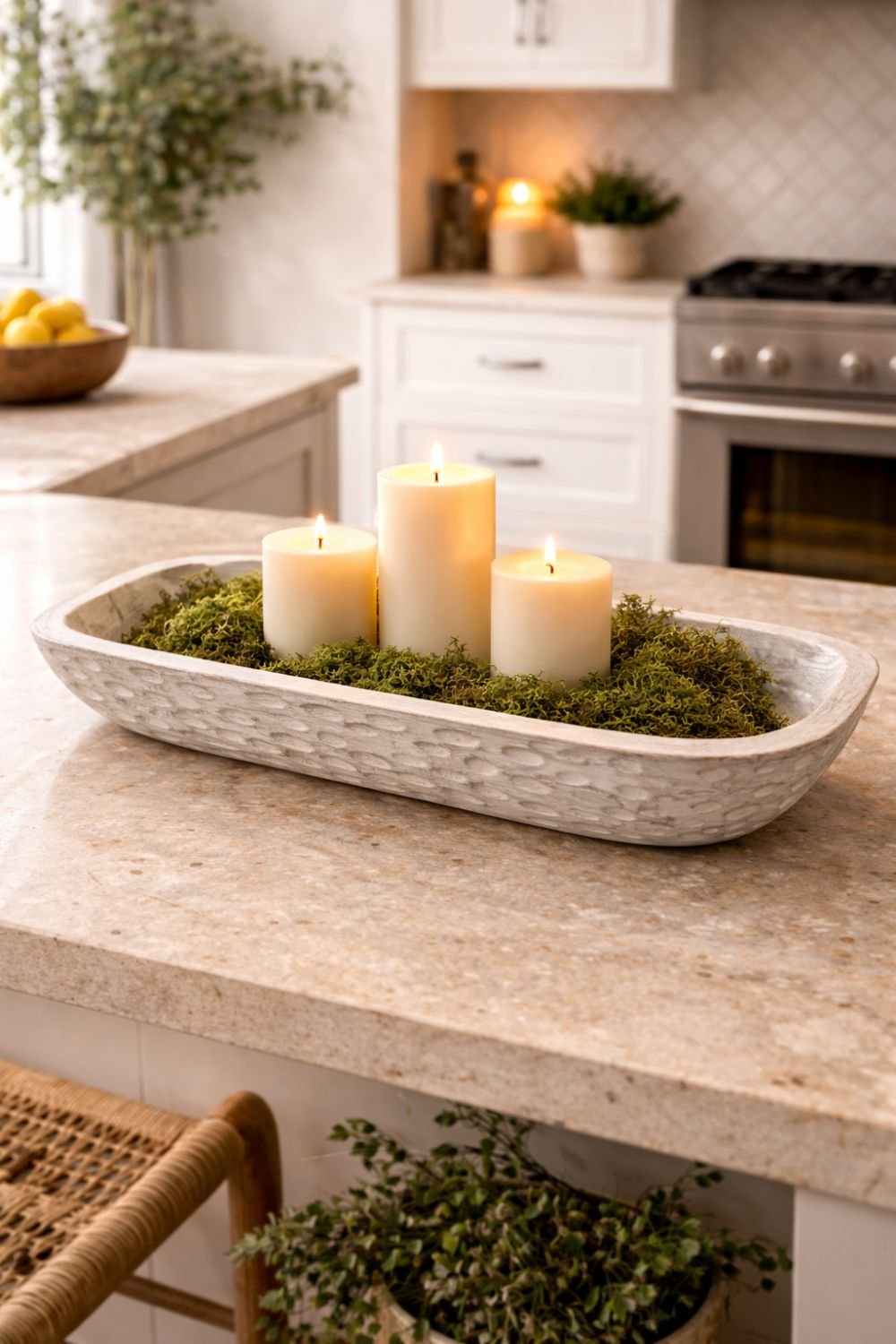 HC-TRY-003 White rectangle_bowl(5) Rectangular Wooden Decorative Tray – Hand-Carved Mango Wood Centrepiece (Distressed White) - Image 1