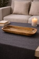 Handcrafted Mango Wood Tray – Natural Rectangular Serving & Table Decor Piece - Image 7