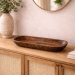 Rich Brown Mango Wood Tray – Handcrafted Rectangular Serving & Decor Platter