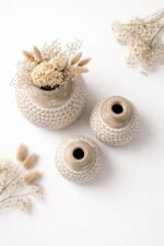 Mango Wood Vase Set of 3 – Distressed White Decorative Tabletop Vases - Image 4