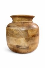 Handcrafted Mango Wood Vase – Natural Finish Decorative Tabletop Accent - Image 7