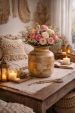 Handcrafted Mango Wood Vase – Natural Finish Decorative Tabletop Accent - Image 4
