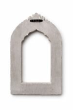 Distressed White Carved Arch Jharokha Wall Frame – Vintage Indian Window Decor - Image 2