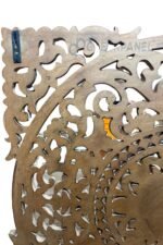 Walnut Brown Carved Mandala Wall Panel – Traditional Wooden Statement Wall Decor (90 cm) - Image 6