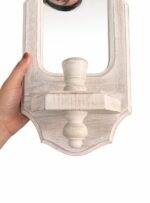 Wooden Wall Sconce Set of 2 – Mirror Shelf Candle Holder Decor - Image 7