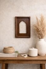 Rich Brown Arch Wall Frame – Handcrafted Decorative Niche Wall Accent