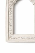 Distressed White Carved Arch Jharokha Wall Frame – Vintage Indian Window Decor - Image 5