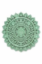 Sage Green Round Mandala Wall Panel – Floral Statement Wall Decor (90 cm) - Image 2