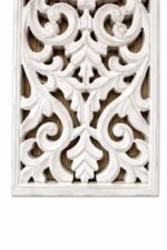Distressed White Floral Carved Wall Panel – Horizontal & Vertical Hanging Decor (90 cm) - Image 5