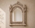 Statement Handcrafted Jharokha Mirror – Intricately Carved Heritage Frame | Luxury Wall Feature