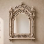 Statement Handcrafted Jharokha Mirror – Intricately Carved Heritage Frame | Luxury Wall Feature