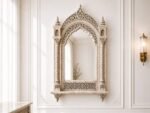 Statement Handcrafted Jharokha Mirror – Intricately Carved Heritage Frame | Luxury Wall Feature