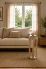 Distressed White Wooden Pedestal Side Table – Slim Accent Stand for Living Room - Image 4