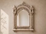 Statement Handcrafted Jharokha Mirror – Intricately Carved Heritage Frame | Luxury Wall Feature - Image 3