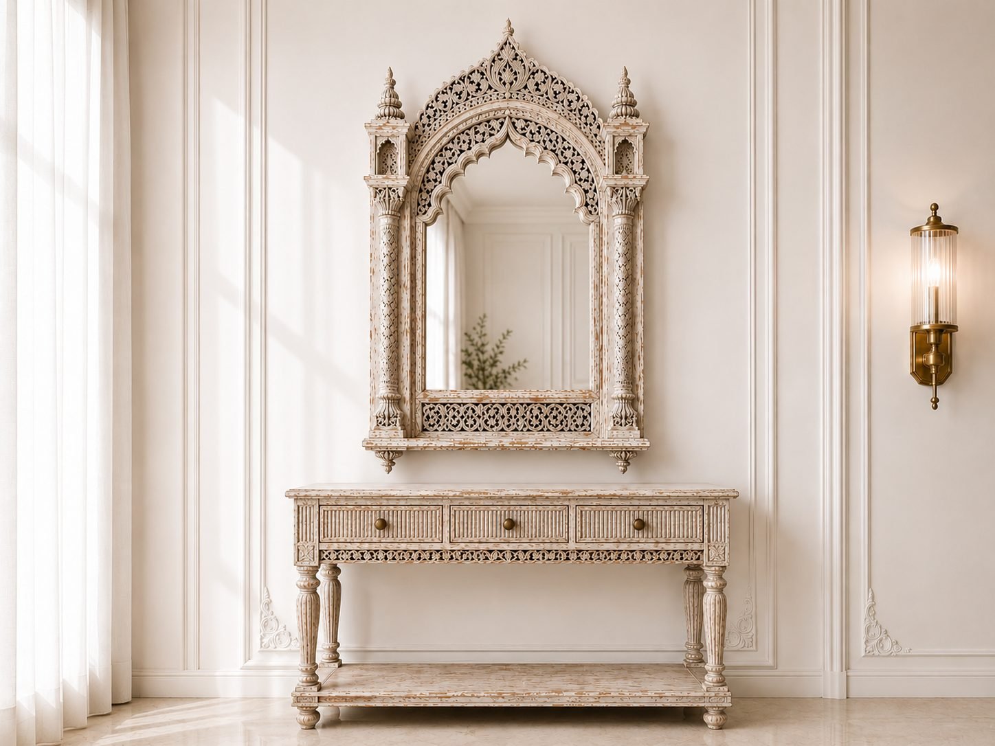 mirror_console_set_compressed Jaipur Arch Console & Mirror Set - Image 1