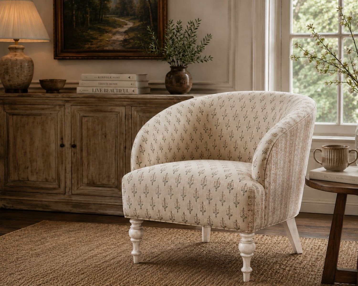 white Jaipur Heritage Tub Chair - Image 1