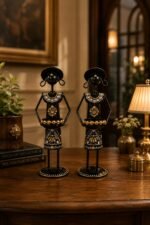The Noir Artisan Candle Holders (Set of 2) | Handcrafted Décor - Image 3