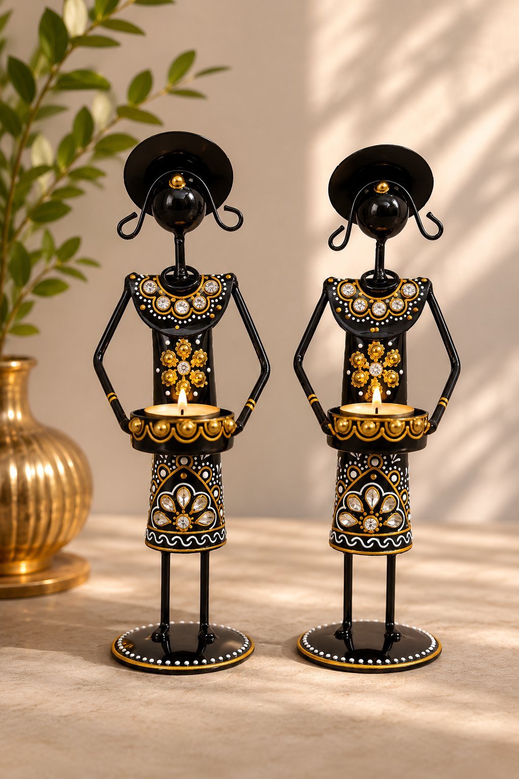 Candle_Holder_Set_Image_4_Compressed The Noir Artisan Candle Holders (Set of 2) | Handcrafted Décor - Image 1