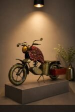 The Heritage Vintage Motorcycle Sculpture | Hand-Painted Metal Artisan Décor - Image 2