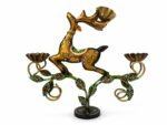 The Heritage Deer Triple Candle Holder | Hand-Painted Metal Artisan Décor - Image 4