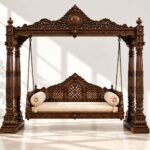 The Heritage Verandah Swing | Luxury Hand-Carved Teak Wood Statement Swing
