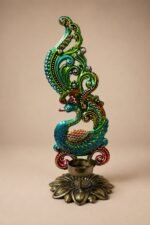 The Heritage Peacock Candle Holder | Handcrafted Metal Artisan Décor