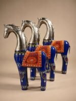 The Heritage Horse Sculpture Set | Handcrafted Metal Decorative Accent (Set of 3) - Image 3