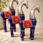 The Heritage Horse Sculpture Set | Handcrafted Metal Decorative Accent (Set of 3)