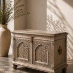 Aravali Heritage Trunk – Luxury Hand-Carved Solid Wood Storage Trunk