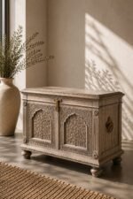 Aravali Heritage Trunk – Luxury Hand-Carved Solid Wood Storage Trunk