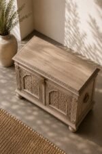 Aravali Heritage Trunk – Luxury Hand-Carved Solid Wood Storage Trunk - Image 2
